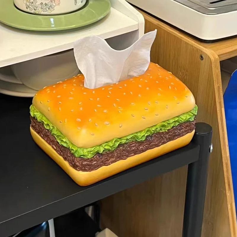 Charming Burger Tissue Box