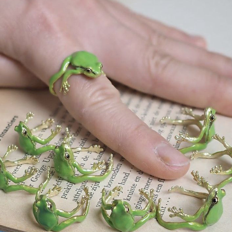 Latest-tree Frog Ring & Earrings