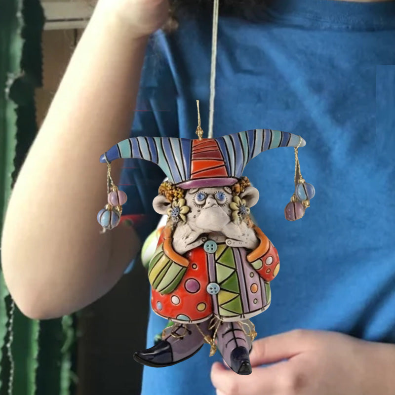 Resin Wind Chime Clown Decoration