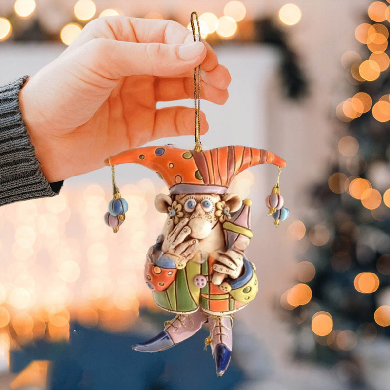 Resin Wind Chime Clown Decoration