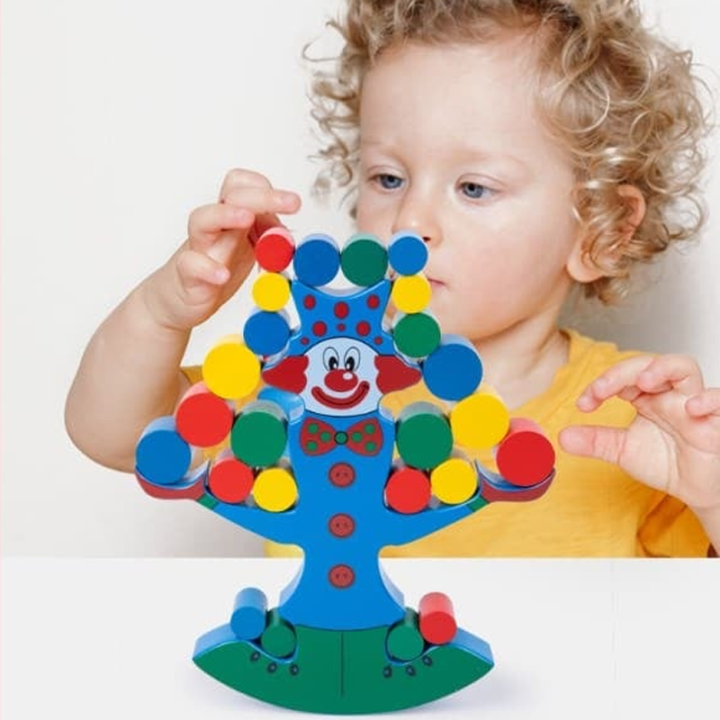 Wooden Clown Balancing Blocks