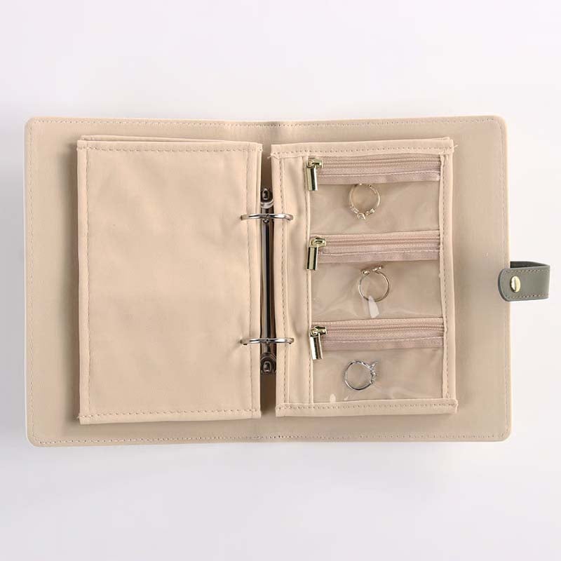 Luxury Leather Portable Jewelry Storage Book