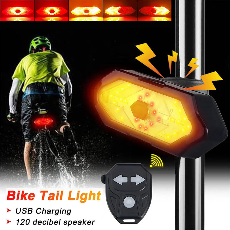 Waterproof Night Riding Bike Steering Tail Light