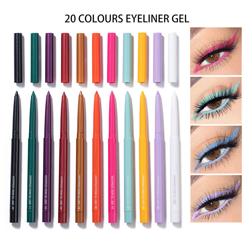 20 PCS Colored Eyeliners Pencil Set