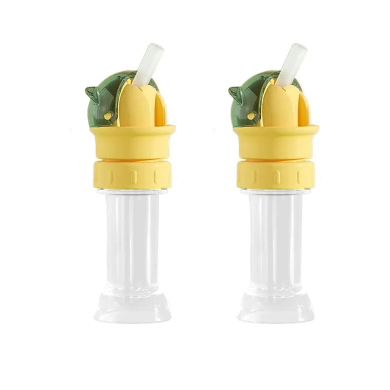 Reusable children beverage water bottle straw lid