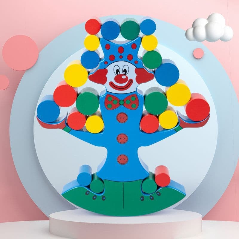 Wooden Clown Balancing Blocks