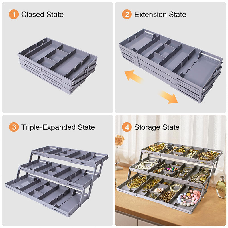 Multi-Level Expandable Smart Drawer Organizer