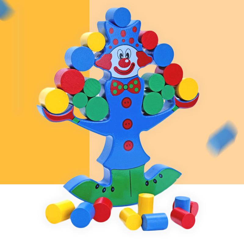 Wooden Clown Balancing Blocks