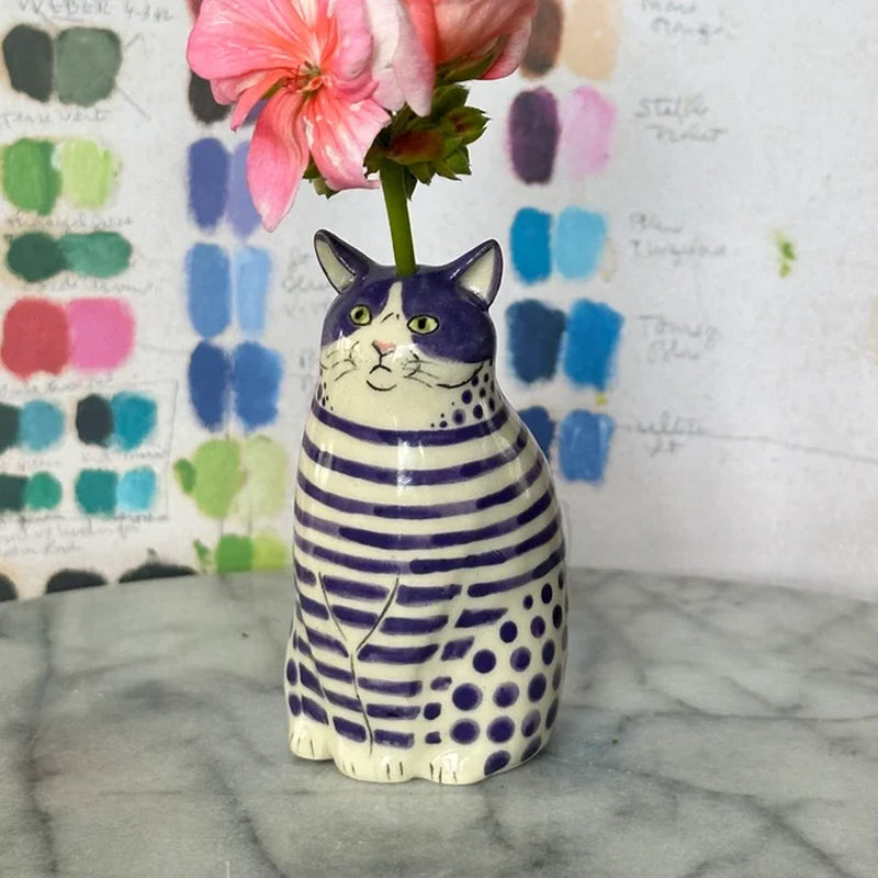 Polka Dot Cat Vase