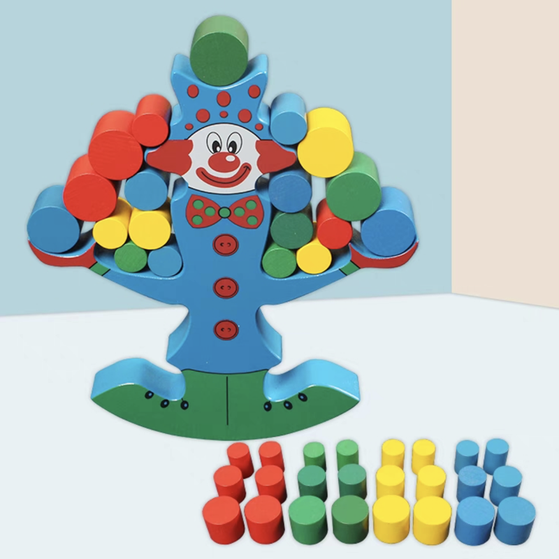 Wooden Clown Balancing Blocks