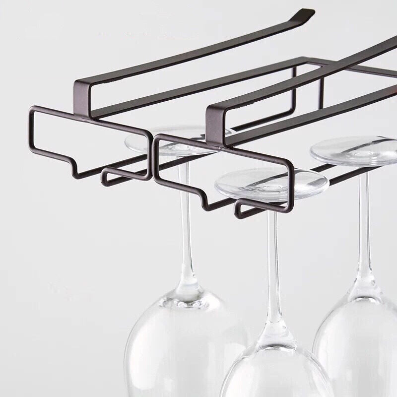 Under Cabinet Single Row Wine Glass Holder