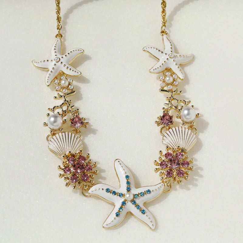 Shell Starfish Pearl Necklace