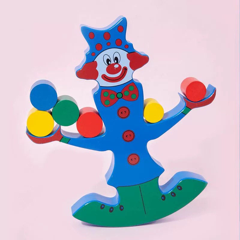 Wooden Clown Balancing Blocks