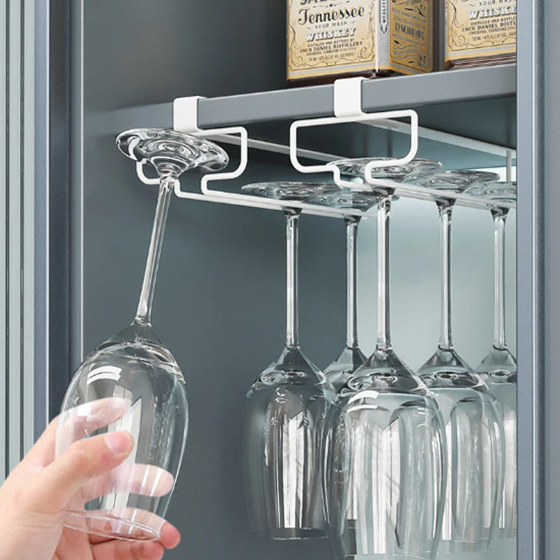 Under Cabinet Single Row Wine Glass Holder