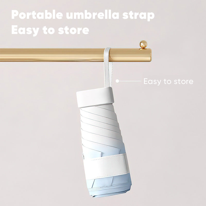 Mini Travel Size Rain Sun Umbrella