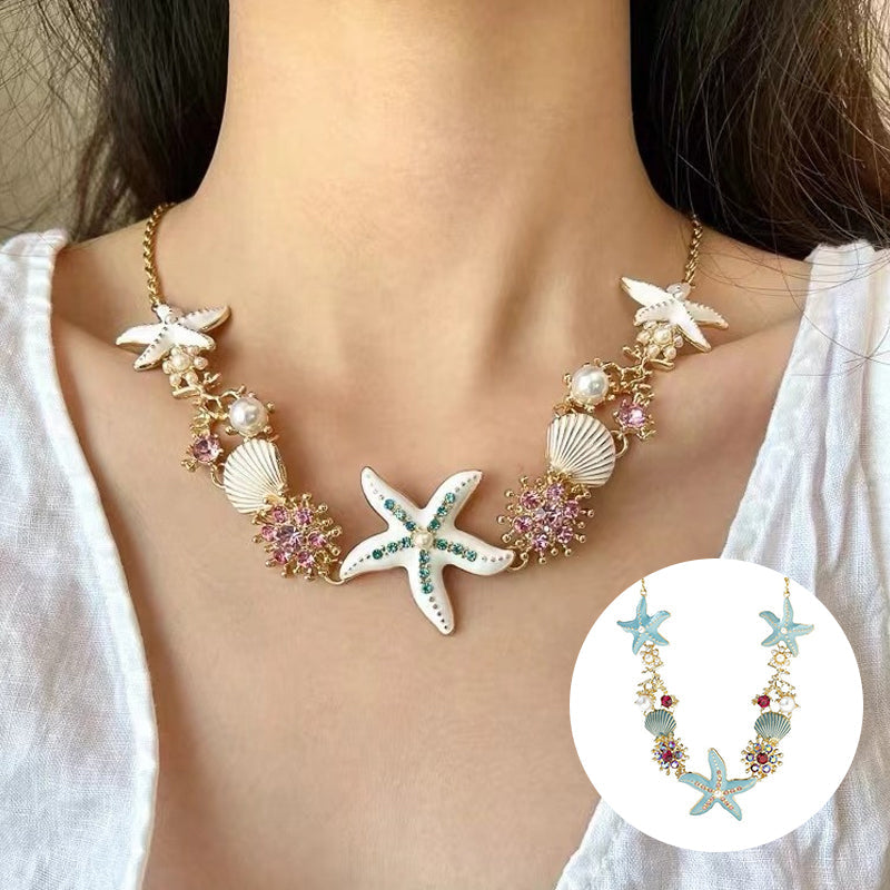 Shell Starfish Pearl Necklace