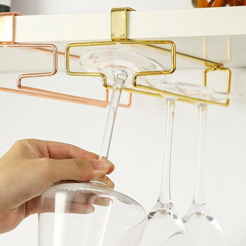 Under Cabinet Single Row Wine Glass Holder