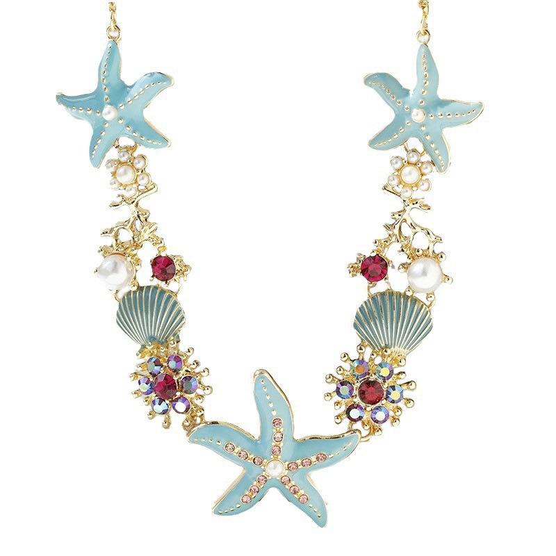 Shell Starfish Pearl Necklace