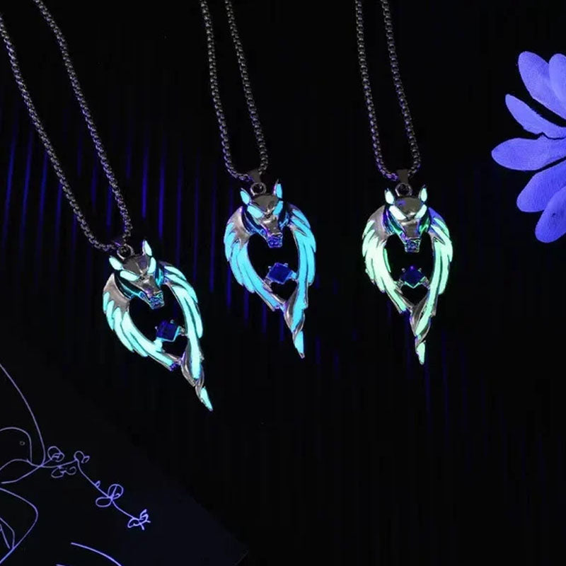 Glowing Wolf Necklace