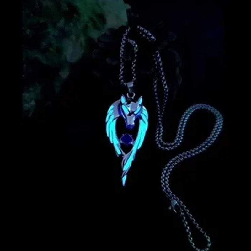 Glowing Wolf Necklace