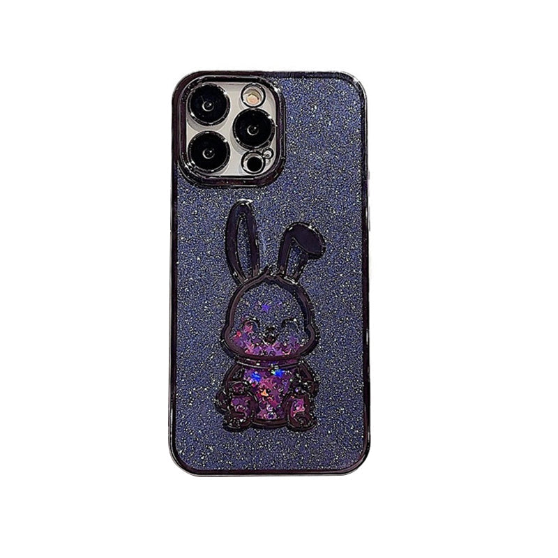 Gradient Glitter Quicksand Rabbit Case Cover For iPhone