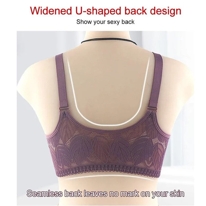 Womens Zip Front Closure Full Wrap Cups Bra