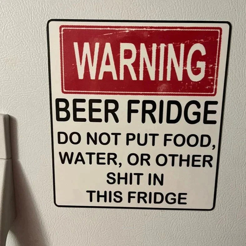 Funny Beer Fridge Vintage Sticker Sign