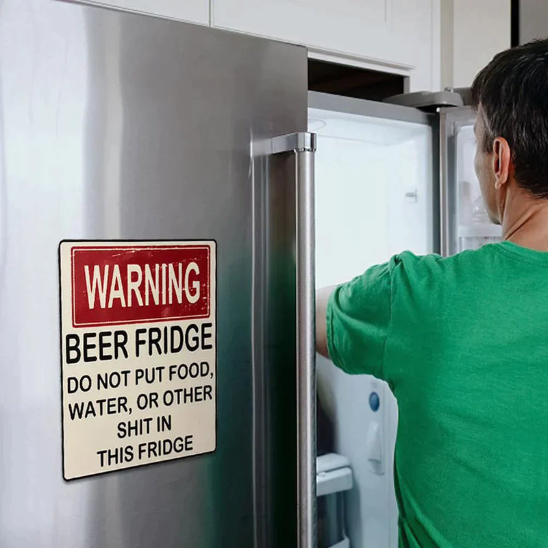 Funny Beer Fridge Vintage Sticker Sign