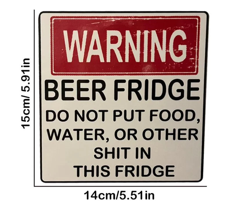 Funny Beer Fridge Vintage Sticker Sign