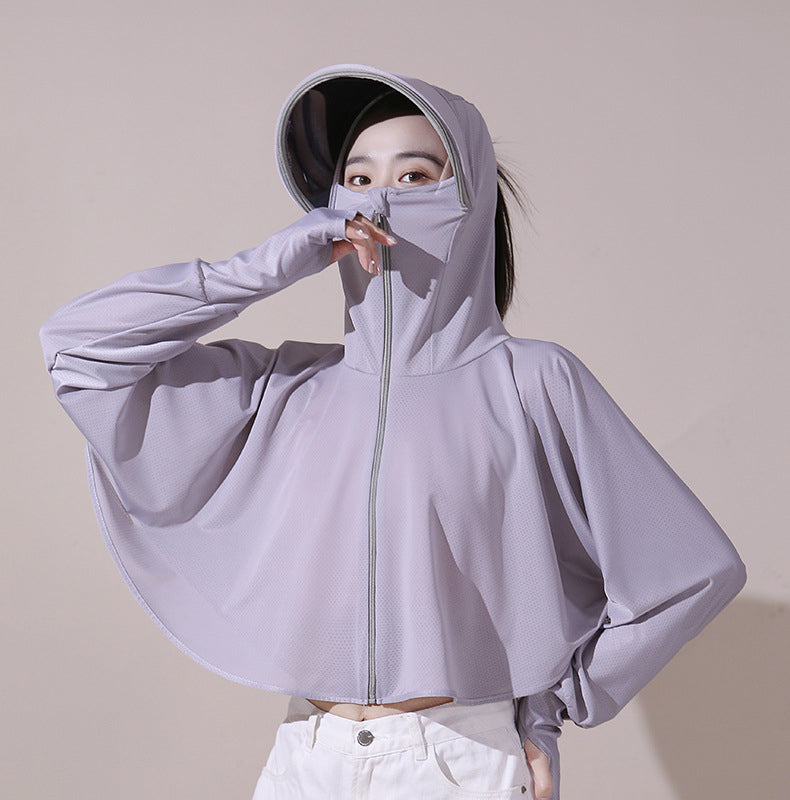 Ice Silk UV Protection Hooded Windbreaker Jacket