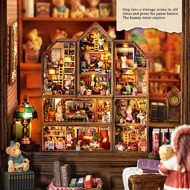 Mini Rabbit Town Wooden Doll House Kit with Furniture