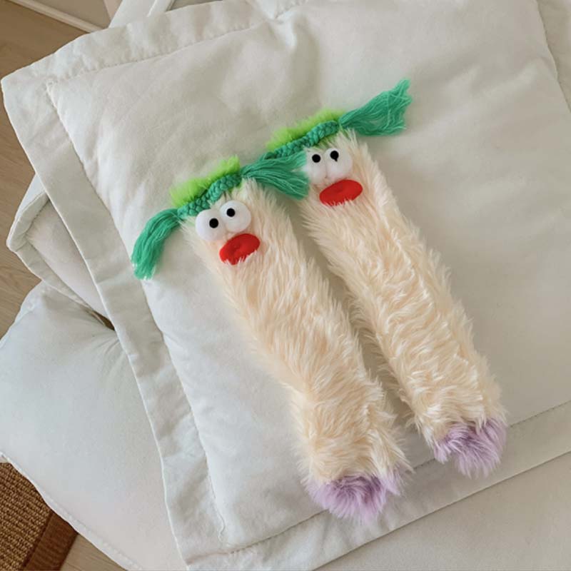 Warm Cozy Fluffy Cartoon Monster Socks