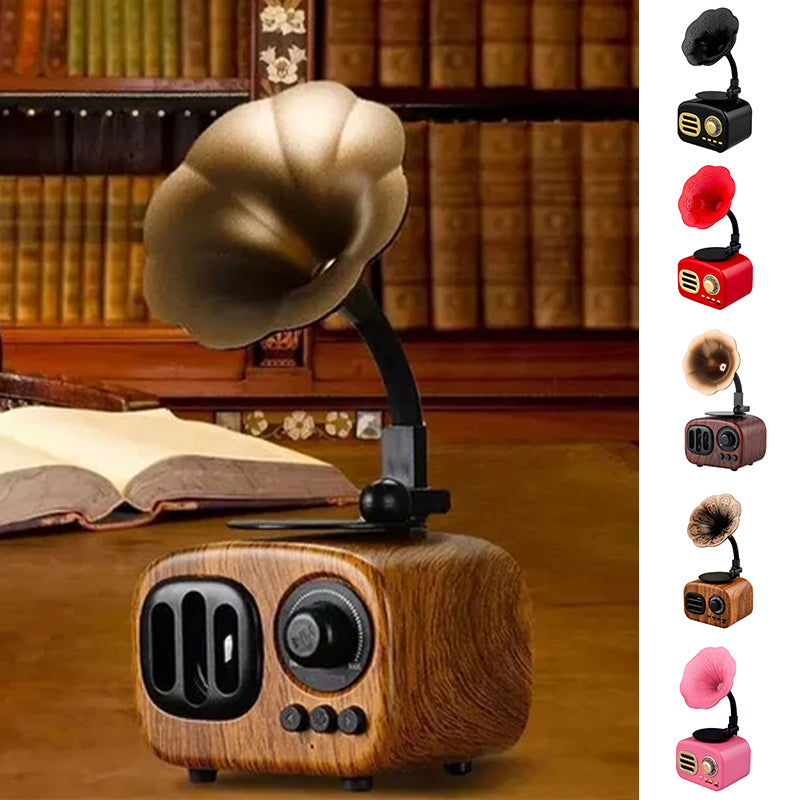 Retro Wooden Phonograph Bluetooth Speaker