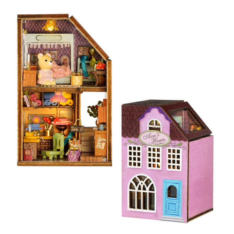 Mini Rabbit Town Wooden Doll House Kit with Furniture