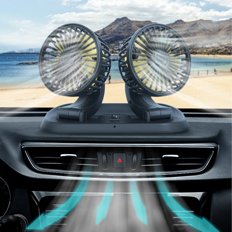 Foldable Car Dual-Head Fan