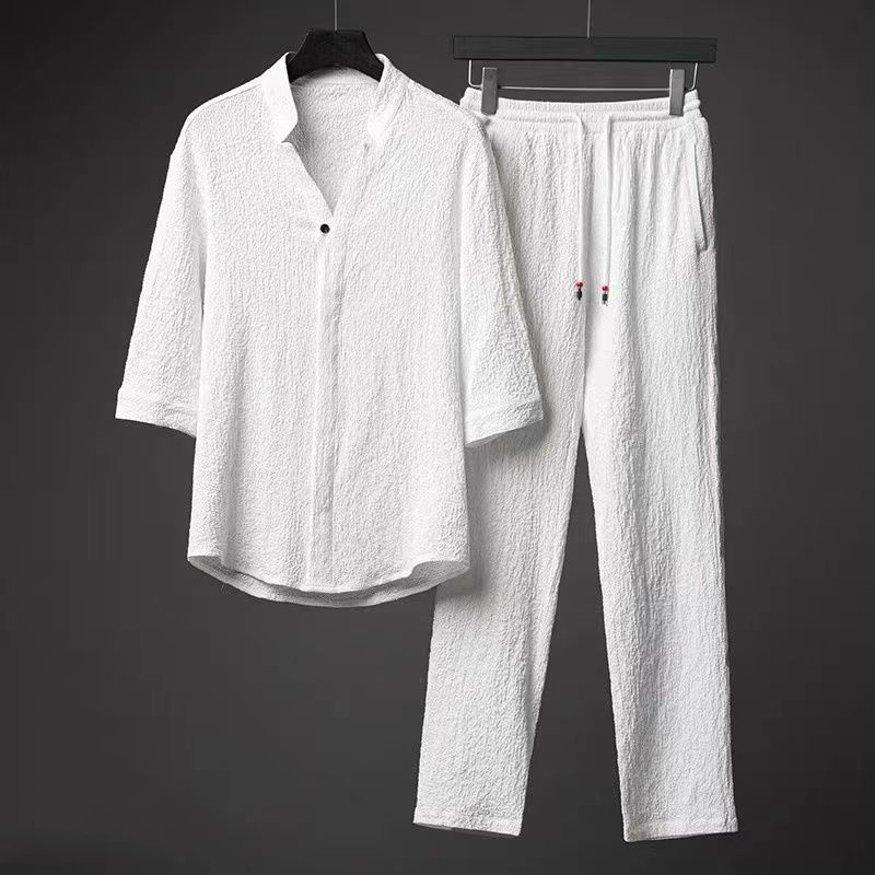 Men's 2 Pieces Linen Set Summer Outfits