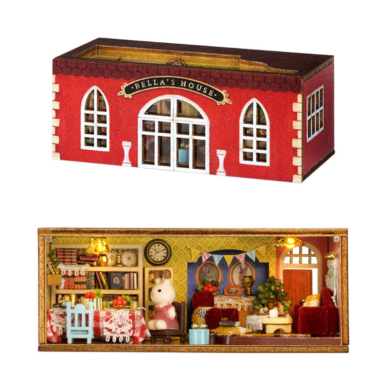 Mini Rabbit Town Wooden Doll House Kit with Furniture