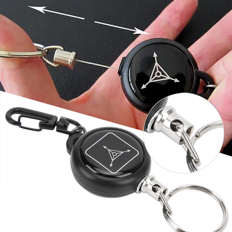 Keychain With Retractable Wire Cord