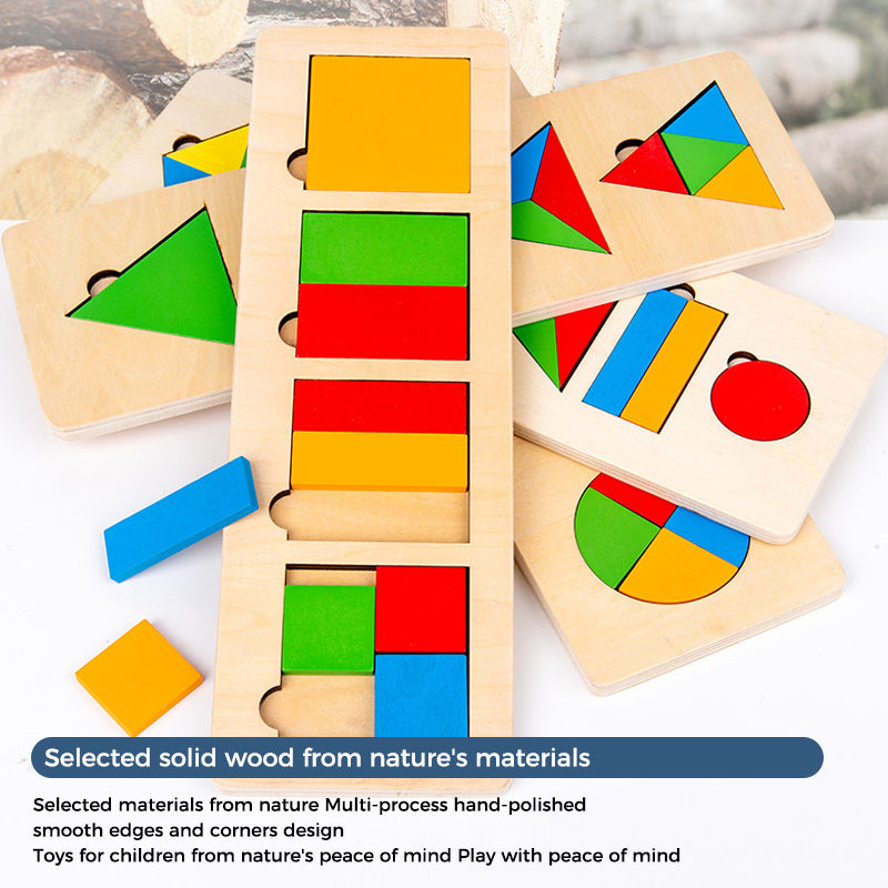 Montessori Wooden Sorting Game with Geometric Shapes