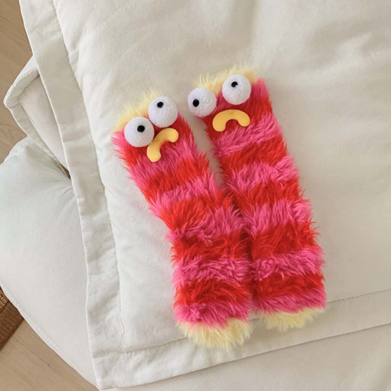 Warm Cozy Fluffy Cartoon Monster Socks