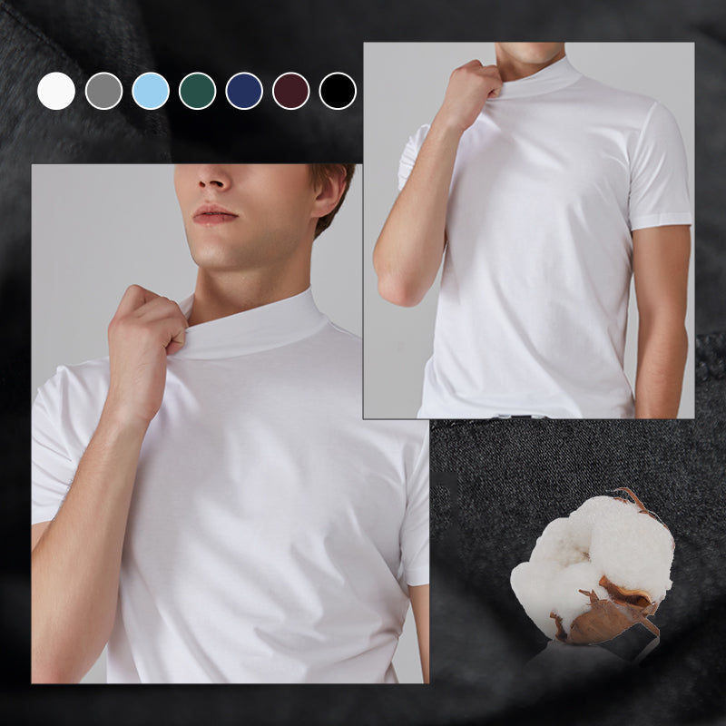 Men's Slim Fit T-shirt with a Stand-up Collar