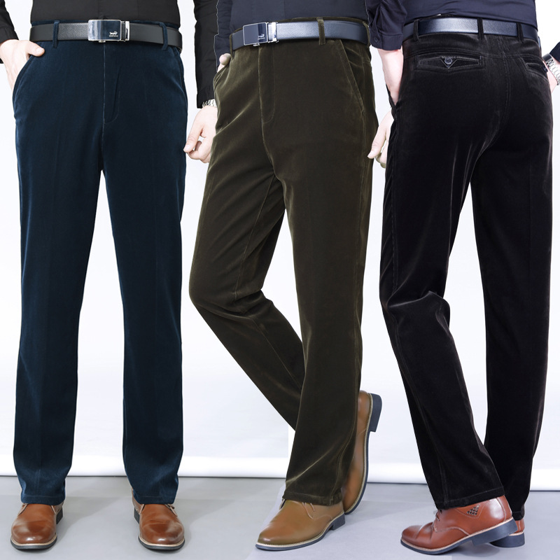 Men's Stretchy Corduroy Straight Long Pants