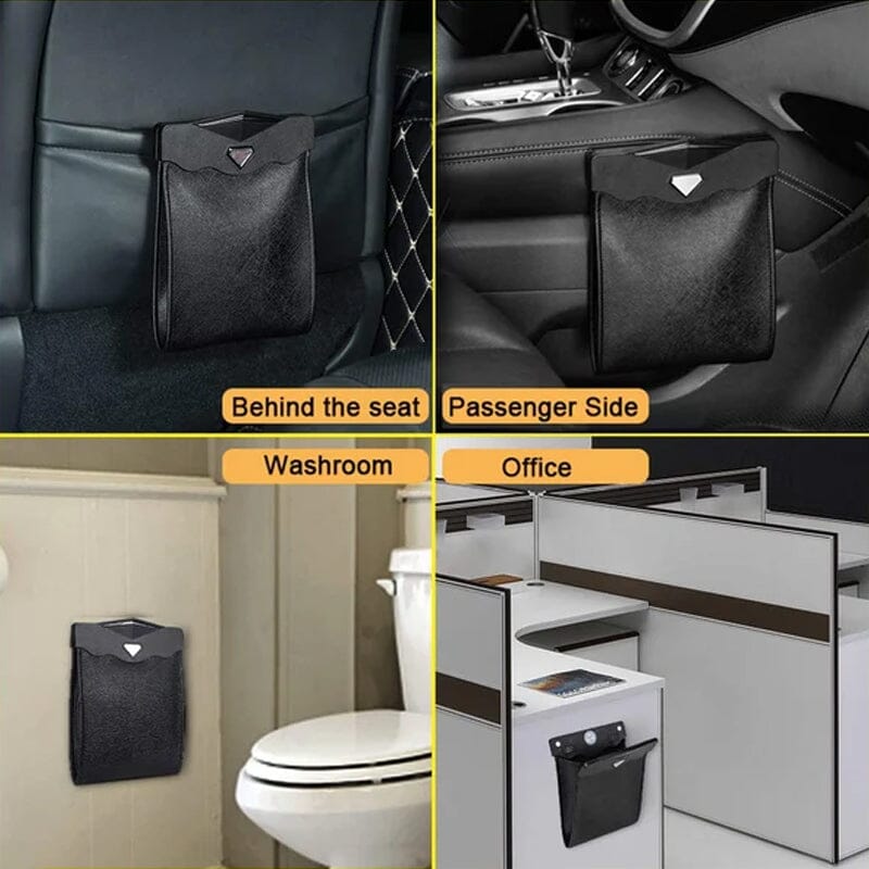 Waterproof Car Leather Trash Can