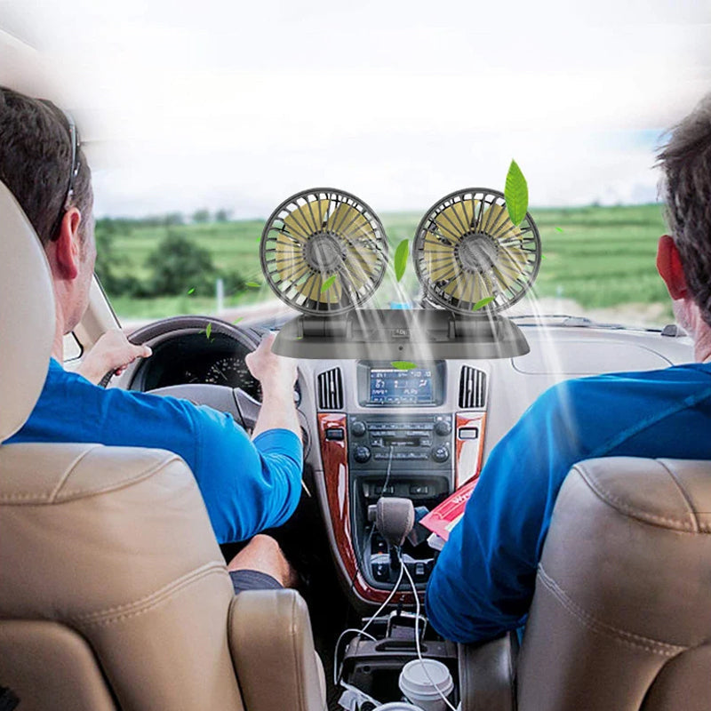 Foldable Car Dual-Head Fan