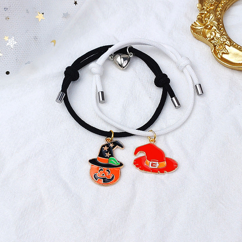 Cute Halloween Heart Magnetic Couple Matching Bracelet