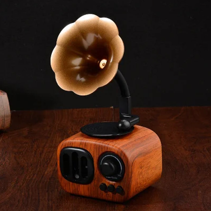 Retro Wooden Phonograph Bluetooth Speaker