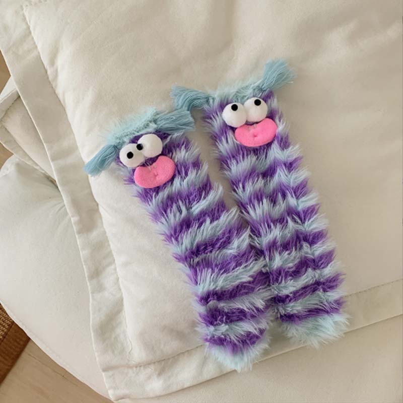 Warm Cozy Fluffy Cartoon Monster Socks