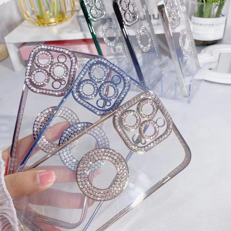 Rhinestone Soft Silicone Luxury Fashion Protective Transparent Phone Case