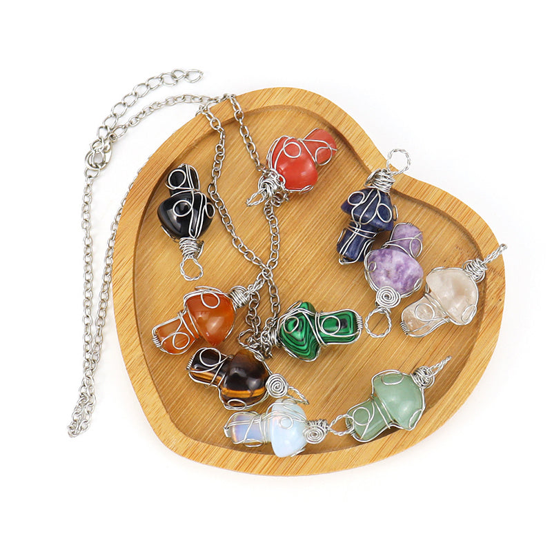 Natural Crystal Mushroom Pendant