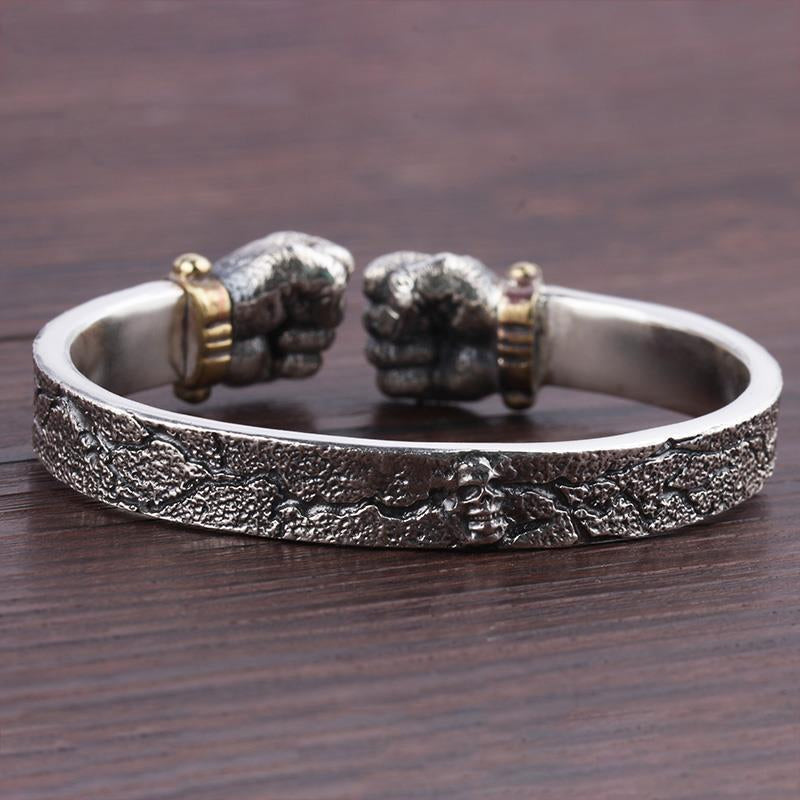 Sterling Silver Power Fist Bracelet